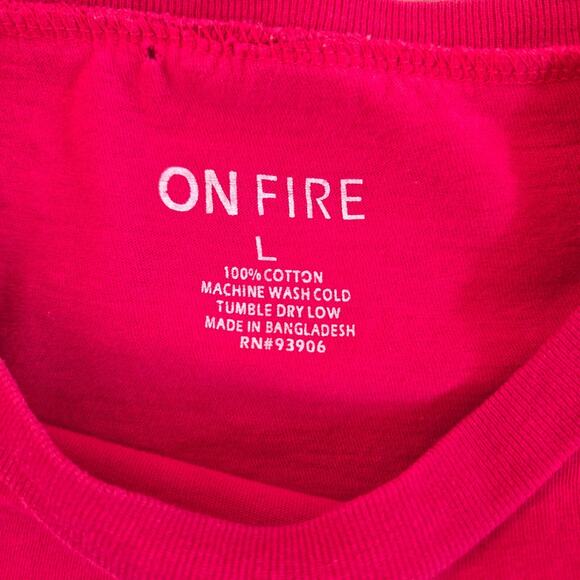 On Fire Womens Love Crop Top T Shirt Large Rainbow Stripe Graphic Pride Baby Tee - Picture 5 of 5